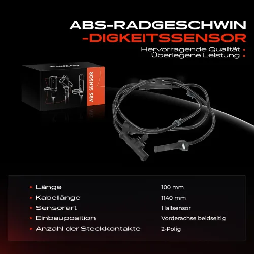 Sensor, Raddrehzahl Vorderachse beidseitig Frankberg 5481FB0031416 Bild Sensor, Raddrehzahl Vorderachse beidseitig Frankberg 5481FB0031416