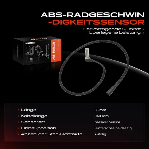 Sensor, Raddrehzahl Vorderachse beidseitig Frankberg 5481FB0031418 Bild Sensor, Raddrehzahl Vorderachse beidseitig Frankberg 5481FB0031418