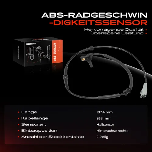 Sensor, Raddrehzahl Hinterachse rechts Frankberg 5481FB0031446 Bild Sensor, Raddrehzahl Hinterachse rechts Frankberg 5481FB0031446