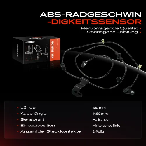 Sensor, Raddrehzahl Hinterachse links Frankberg 5481FB0031560 Bild Sensor, Raddrehzahl Hinterachse links Frankberg 5481FB0031560