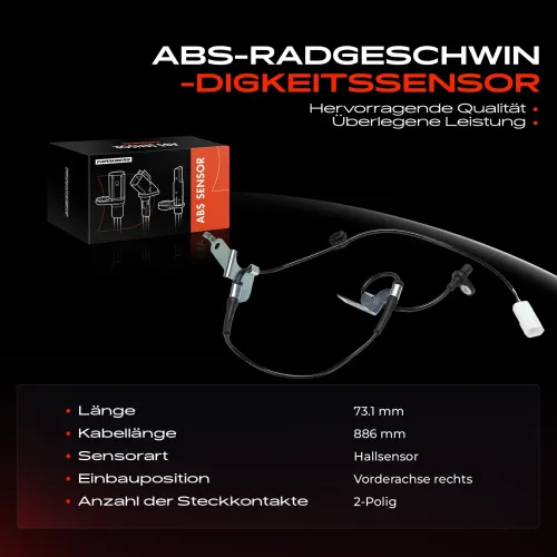 Sensor, Raddrehzahl Vorderachse rechts Frankberg 5481FB0031647 Bild Sensor, Raddrehzahl Vorderachse rechts Frankberg 5481FB0031647