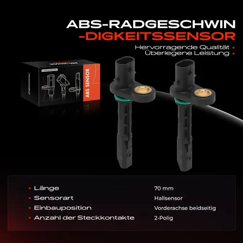 Sensor, Raddrehzahl Vorderachse beidseitig Frankberg 5481FB0031666 Bild Sensor, Raddrehzahl Vorderachse beidseitig Frankberg 5481FB0031666