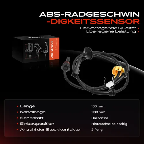 Sensor, Raddrehzahl Hinterachse beidseitig Frankberg 5481FB0031810 Bild Sensor, Raddrehzahl Hinterachse beidseitig Frankberg 5481FB0031810
