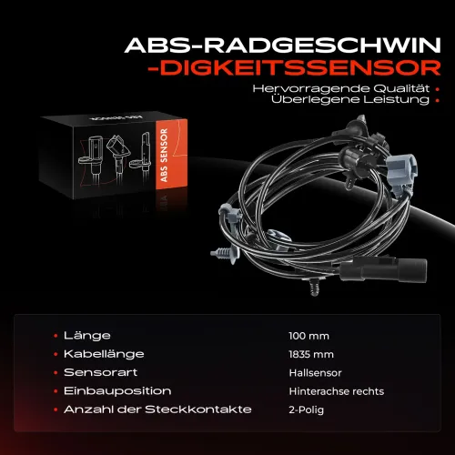 Sensor, Raddrehzahl Hinterachse rechts Frankberg 5481FB0031826 Bild Sensor, Raddrehzahl Hinterachse rechts Frankberg 5481FB0031826
