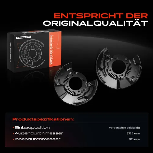 Spritzblech, Bremsscheibe Vorderachse beidseitig Frankberg 5481FB0032628 Bild Spritzblech, Bremsscheibe Vorderachse beidseitig Frankberg 5481FB0032628