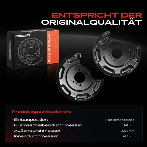 Spritzblech, Bremsscheibe Hinterachse beidseitig Frankberg 5481FB0032653 Bild Spritzblech, Bremsscheibe Hinterachse beidseitig Frankberg 5481FB0032653