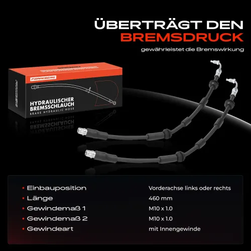 Bremsschlauch Vorderachse beidseitig Frankberg 5481FB0032701 Bild Bremsschlauch Vorderachse beidseitig Frankberg 5481FB0032701