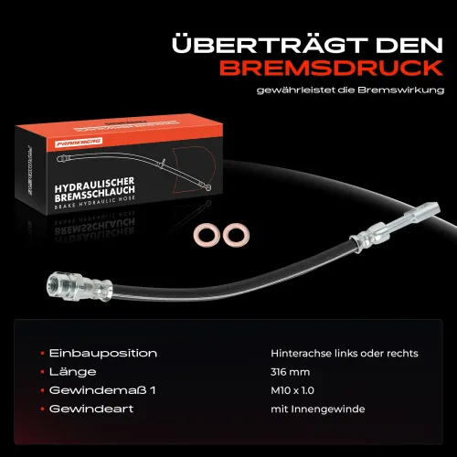 Bremsschlauch Hinterachse beidseitig Frankberg 5481FB0032723 Bild Bremsschlauch Hinterachse beidseitig Frankberg 5481FB0032723