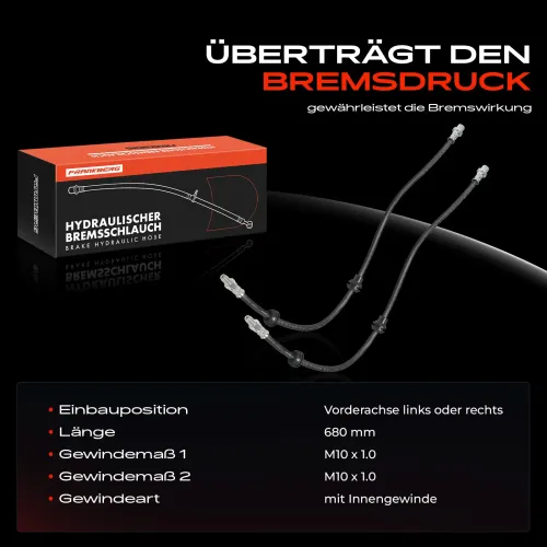 Bremsschlauch Vorderachse beidseitig Frankberg 5481FB0032733 Bild Bremsschlauch Vorderachse beidseitig Frankberg 5481FB0032733