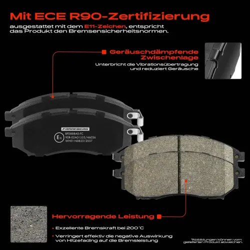 Bremsensatz, Scheibenbremse Vorderachse Frankberg 5481FB0033256 Bild Bremsensatz, Scheibenbremse Vorderachse Frankberg 5481FB0033256