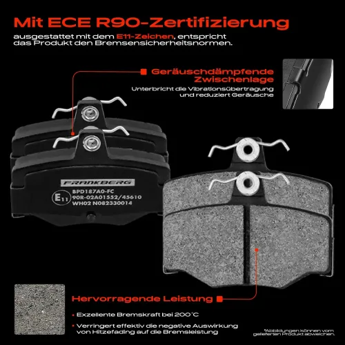 Bremsensatz, Scheibenbremse Hinterachse Frankberg 5481FB0033262 Bild Bremsensatz, Scheibenbremse Hinterachse Frankberg 5481FB0033262