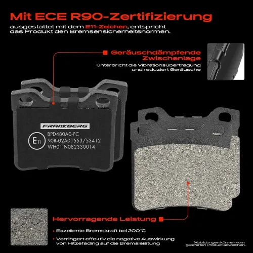 Bremsensatz, Scheibenbremse Hinterachse Frankberg 5481FB0033290 Bild Bremsensatz, Scheibenbremse Hinterachse Frankberg 5481FB0033290