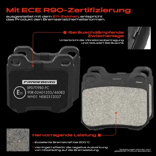 Bremsensatz, Scheibenbremse Hinterachse Frankberg 5481FB0033298 Bild Bremsensatz, Scheibenbremse Hinterachse Frankberg 5481FB0033298