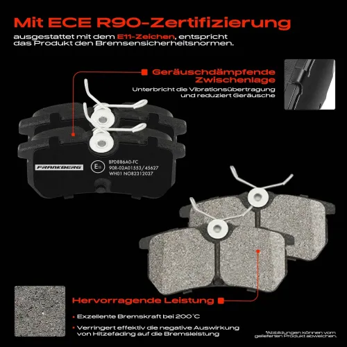 Bremsensatz, Scheibenbremse Hinterachse Frankberg 5481FB0033304 Bild Bremsensatz, Scheibenbremse Hinterachse Frankberg 5481FB0033304