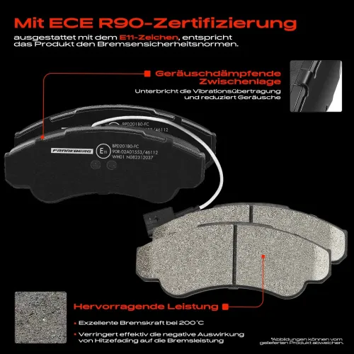 Bremsensatz, Scheibenbremse Vorderachse Frankberg 5481FB0033308 Bild Bremsensatz, Scheibenbremse Vorderachse Frankberg 5481FB0033308