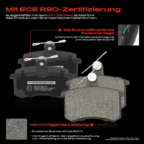 Bremsensatz, Scheibenbremse Hinterachse Frankberg 5481FB0033323 Bild Bremsensatz, Scheibenbremse Hinterachse Frankberg 5481FB0033323