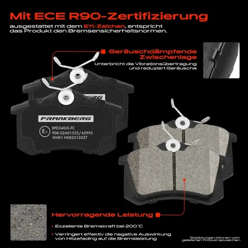 Bremsensatz, Scheibenbremse Hinterachse Frankberg 5481FB0033346 Bild Bremsensatz, Scheibenbremse Hinterachse Frankberg 5481FB0033346