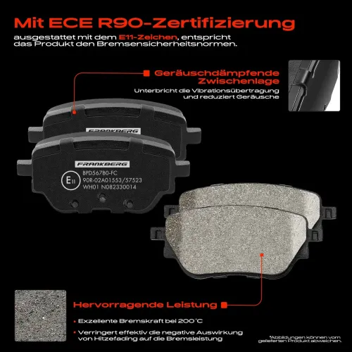 Bremsensatz, Scheibenbremse Hinterachse Frankberg 5481FB0033364 Bild Bremsensatz, Scheibenbremse Hinterachse Frankberg 5481FB0033364