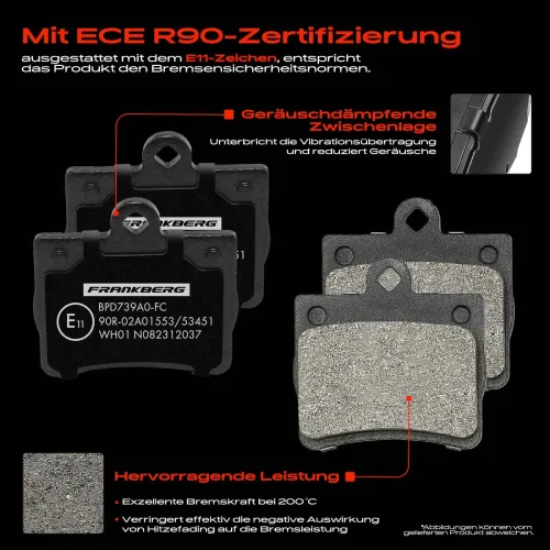 Bremsensatz, Scheibenbremse Hinterachse Frankberg 5481FB0033391 Bild Bremsensatz, Scheibenbremse Hinterachse Frankberg 5481FB0033391