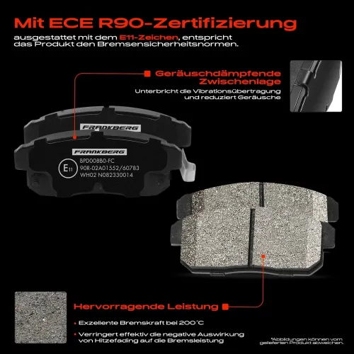 Bremsensatz, Scheibenbremse Hinterachse Frankberg 5481FB0033394 Bild Bremsensatz, Scheibenbremse Hinterachse Frankberg 5481FB0033394