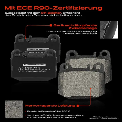 Bremsensatz, Scheibenbremse Hinterachse Frankberg 5481FB0033396 Bild Bremsensatz, Scheibenbremse Hinterachse Frankberg 5481FB0033396