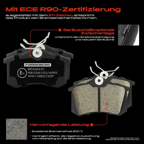 Bremsensatz, Scheibenbremse Hinterachse Frankberg 5481FB0033414 Bild Bremsensatz, Scheibenbremse Hinterachse Frankberg 5481FB0033414