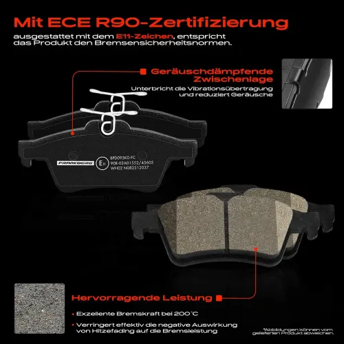 Bremsensatz, Scheibenbremse Hinterachse Frankberg 5481FB0033422 Bild Bremsensatz, Scheibenbremse Hinterachse Frankberg 5481FB0033422