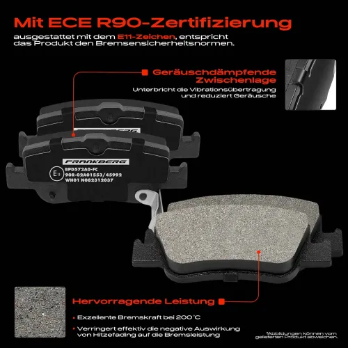 Bremsensatz, Scheibenbremse Hinterachse Frankberg 5481FB0033482 Bild Bremsensatz, Scheibenbremse Hinterachse Frankberg 5481FB0033482