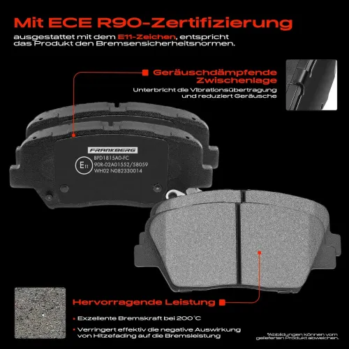 Bremsensatz, Scheibenbremse Vorderachse Frankberg 5481FB0033501 Bild Bremsensatz, Scheibenbremse Vorderachse Frankberg 5481FB0033501