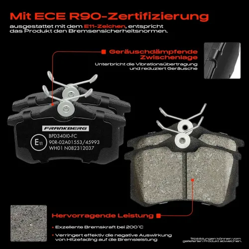 Bremsensatz, Scheibenbremse Hinterachse Frankberg 5481FB0033545 Bild Bremsensatz, Scheibenbremse Hinterachse Frankberg 5481FB0033545