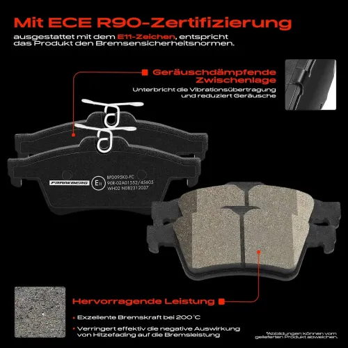 Bremsensatz, Scheibenbremse Hinterachse Frankberg 5481FB0033580 Bild Bremsensatz, Scheibenbremse Hinterachse Frankberg 5481FB0033580