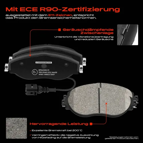 Bremsensatz, Scheibenbremse Vorderachse Frankberg 5481FB0033609 Bild Bremsensatz, Scheibenbremse Vorderachse Frankberg 5481FB0033609