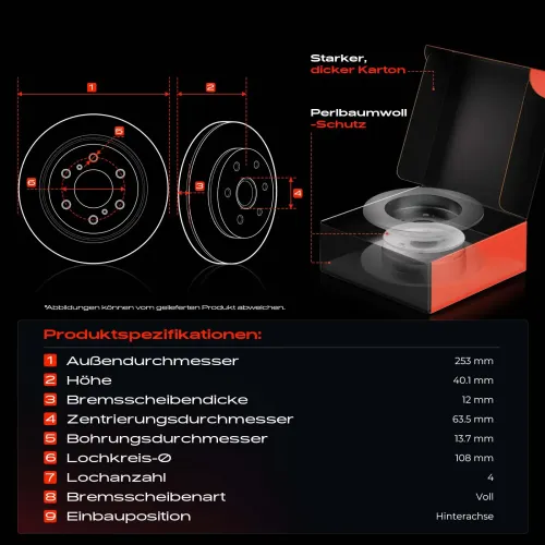 Bremsscheibe Hinterachse Frankberg 5481FB0033916 Bild Bremsscheibe Hinterachse Frankberg 5481FB0033916