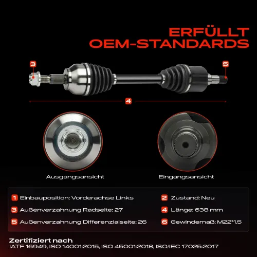 Antriebswelle Vorderachse links Frankberg 5481FB0038124 Bild Antriebswelle Vorderachse links Frankberg 5481FB0038124