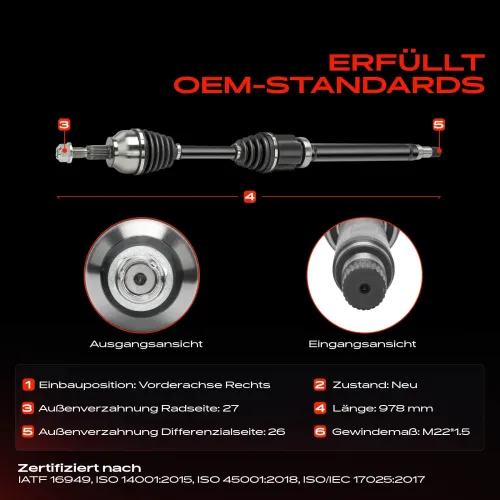Antriebswelle Vorderachse rechts Frankberg 5481FB0038127 Bild Antriebswelle Vorderachse rechts Frankberg 5481FB0038127