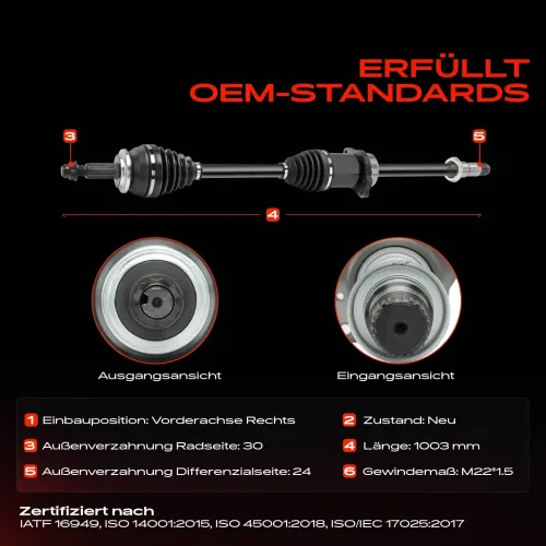 Antriebswelle Vorderachse rechts Frankberg 5481FB0038148 Bild Antriebswelle Vorderachse rechts Frankberg 5481FB0038148