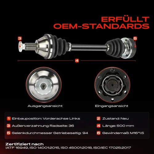 Antriebswelle Vorderachse links Frankberg 5481FB0038170 Bild Antriebswelle Vorderachse links Frankberg 5481FB0038170