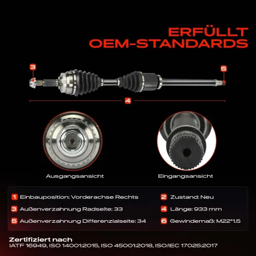 Antriebswelle Vorderachse rechts Frankberg 5481FB0038181 Bild Antriebswelle Vorderachse rechts Frankberg 5481FB0038181