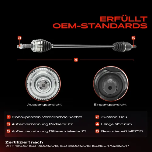 Antriebswelle Vorderachse rechts Frankberg 5481FB0038197 Bild Antriebswelle Vorderachse rechts Frankberg 5481FB0038197