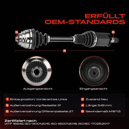 Antriebswelle Vorderachse links Frankberg 5481FB0038210 Bild Antriebswelle Vorderachse links Frankberg 5481FB0038210