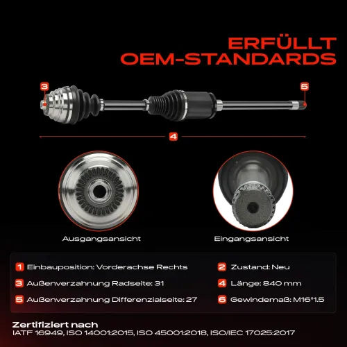 Antriebswelle Vorderachse rechts Frankberg 5481FB0038219 Bild Antriebswelle Vorderachse rechts Frankberg 5481FB0038219
