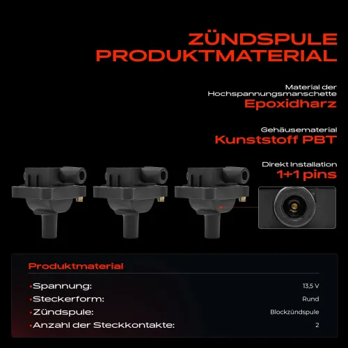 Zündspule 13,5 V Frankberg 5481FB0040285 Bild Zündspule 13,5 V Frankberg 5481FB0040285
