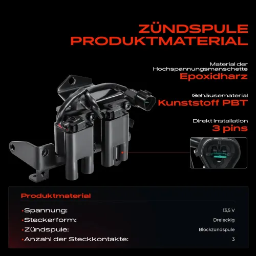 Zündspule 13,5 V Frankberg 5481FB0040291 Bild Zündspule 13,5 V Frankberg 5481FB0040291