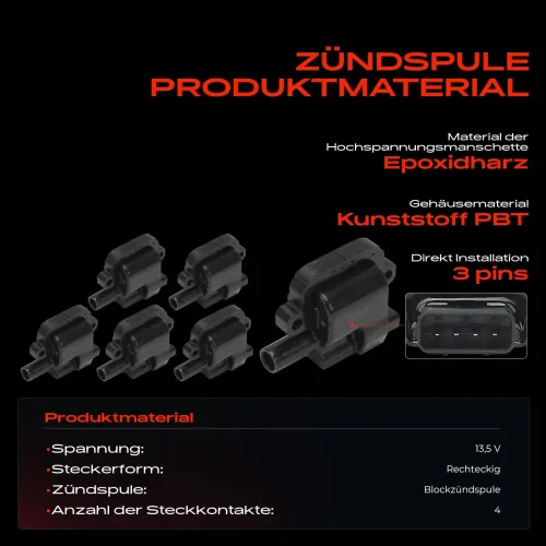 Zündspule 13,5 V Frankberg 5481FB0040308 Bild Zündspule 13,5 V Frankberg 5481FB0040308