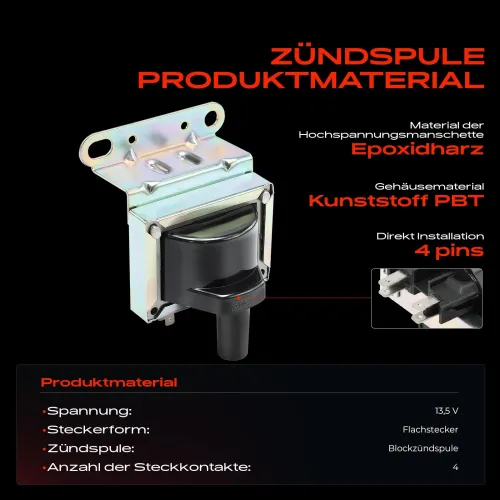 Zündspule 13,5 V Frankberg 5481FB0040319 Bild Zündspule 13,5 V Frankberg 5481FB0040319