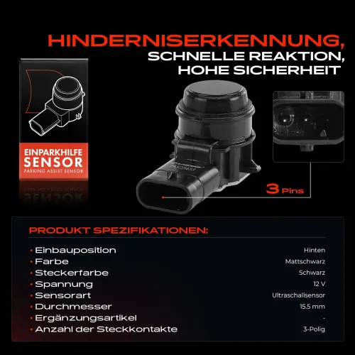 Sensor, Einparkhilfe 12 V hinten Frankberg 5481FB0041257 Bild Sensor, Einparkhilfe 12 V hinten Frankberg 5481FB0041257