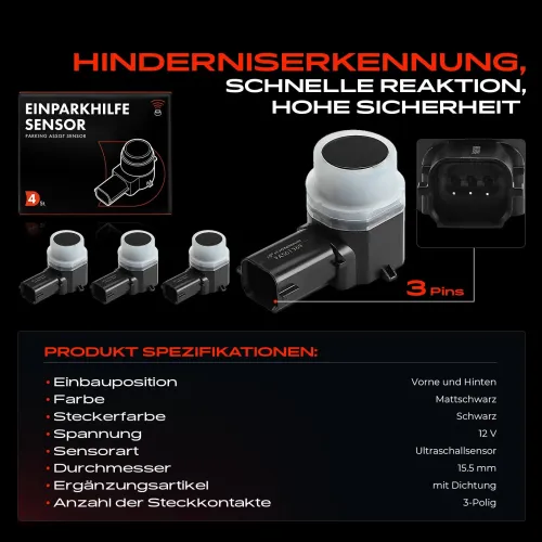 Sensor, Einparkhilfe 12 V vorne und hinten Frankberg 5481FB0041258 Bild Sensor, Einparkhilfe 12 V vorne und hinten Frankberg 5481FB0041258