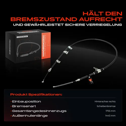Seilzug, Feststellbremse Hinterachse rechts Frankberg 5481FB0041292 Bild Seilzug, Feststellbremse Hinterachse rechts Frankberg 5481FB0041292