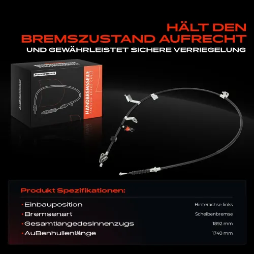 Seilzug, Feststellbremse Hinterachse links Frankberg 5481FB0041321 Bild Seilzug, Feststellbremse Hinterachse links Frankberg 5481FB0041321