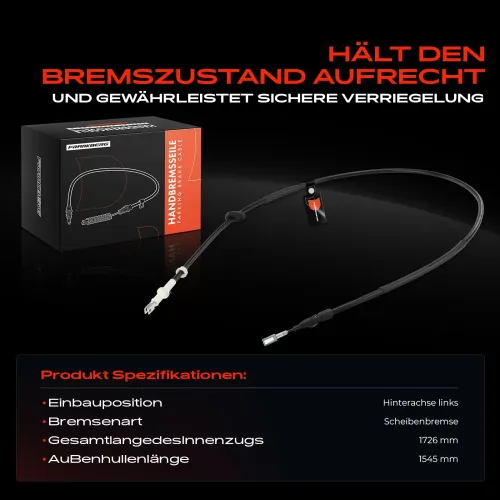 Seilzug, Feststellbremse Hinterachse links Frankberg 5481FB0041342 Bild Seilzug, Feststellbremse Hinterachse links Frankberg 5481FB0041342